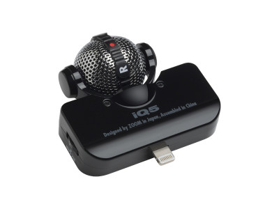 Zoom IQ5B iOS-совместимый стерео-микрофон,охват поля – 90/120°, 8--pin Lightning порт, цвет черный