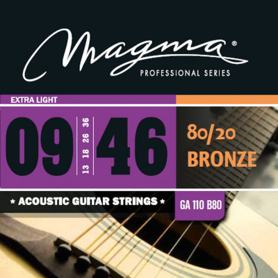 Комплект струн для акустической гитары 9-46 Magma Strings GA110B80