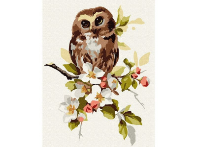 Картина по номерам 15х20 СОВЁНОК НА ЯБЛОНЕ (16 цветов)