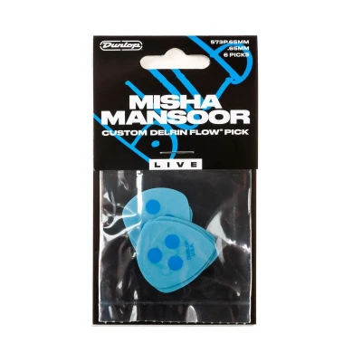 Медиаторы Dunlop 573P065MM Misha Mansoor Custom Delrin Flow Pick Live, толщина 0.65 мм, 6 шт.
