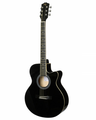 Гитара акустическая MARTIN ROMAS MR-440 BK дредноут с ВЫРЕЗОМ глянцевый лак, цвет - чёрный
