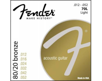 FENDER STRINGS NEW ACOUSTIC 70L 80/20 BRNZ BALL END 12-52, струны для акустической гитары, бронза