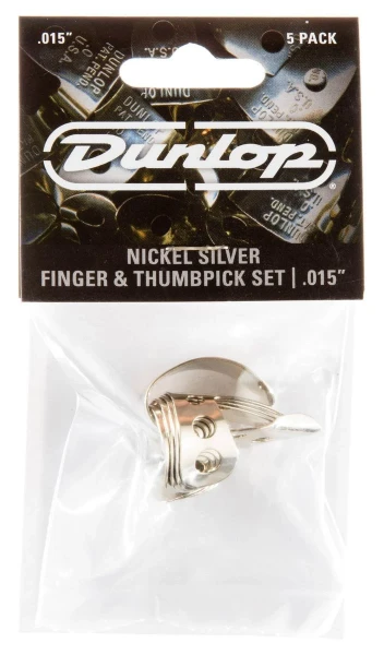 Когти для пальцев Dunlop 33P015 Nickel Silver Fingerpick 5Pack, толщина 0.15 мм, 5 шт.