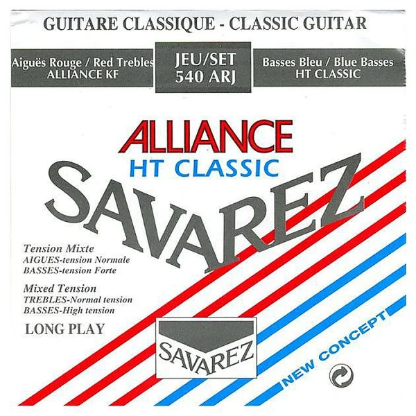 Струны для классической гитары Savarez 540ARJ Alliance HT Classic Red/Blue, medium-high tension, карбон