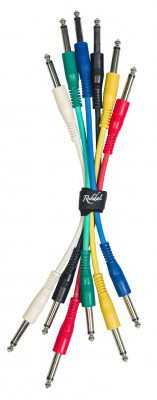 ROCKDALE IC016-20CM комплект из 6 шт патч-кабелей с разъёмами mono jack (TS) male, длина 20 см, 6 цветов