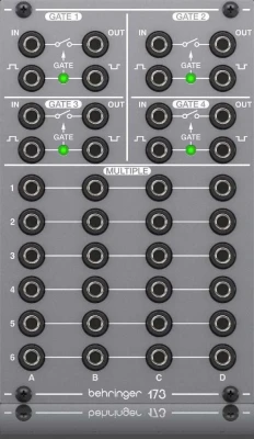Модульный синтезатор BEHRINGER 173 QUAD GATE/MULTIPLES с 4мя гейтами и патч-матрицей 4х6