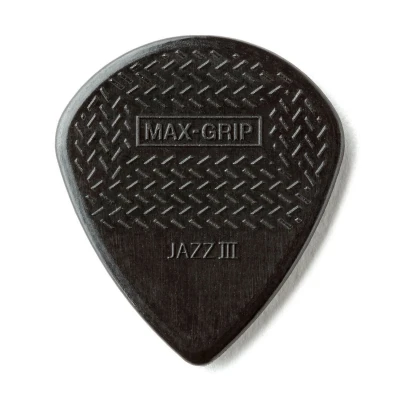 Медиаторы с острым кончиком Dunlop 471P3S Max-Grip Jazz III Stiffo, толщина 1.38 мм, черные, 6 шт.