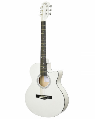 Гитара акустическая MARTIN ROMAS MR-440 WH дредноут с ВЫРЕЗОМ глянцевый лак, цвет - белый