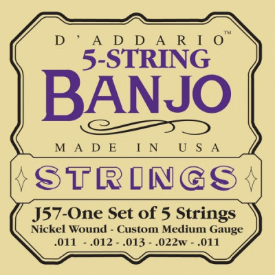 Струны для банджо (11-22) D'ADDARIO EJ57