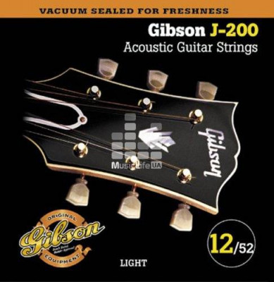 GIBSON SAG-J200L PREMIUM PHOS BRONZE .012-.052 струны для акустической гитары