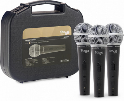 STAGG SDM50-3 комплект из 3-х динамических студийных микрофонов