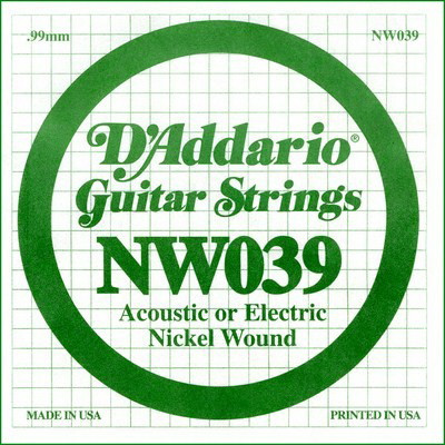 D'ADDARIO NW039 одиночная струна для акустической и электрогитары