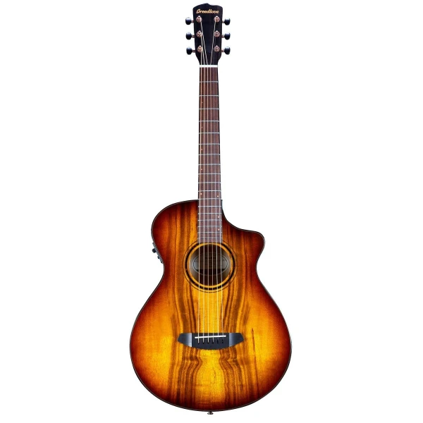 Электроакустическая гитара Breedlove Pursuit Exotic S Concertina Tiger's Eye CE, цвет янтарный