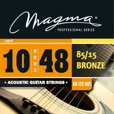 Комплект струн для акустической гитары 10-48 Magma Strings GA120B85