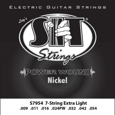 SIT S7954 POWER WOUND Light струны для электрогитары (9-11-16p-24-32-42-54) 7 шт. легкого натяжения