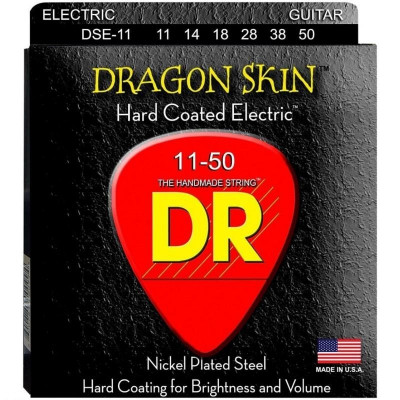 DR DSE-11 Dragon Skin струны для электрогитары сильного натяжения (11-50)