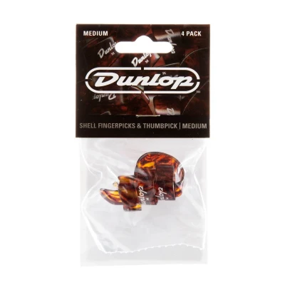 Когти для пальцев Dunlop 9010TP Plastic Fingerpick 4Pack, 3 шт. + 1 шт. на большой палец, средние