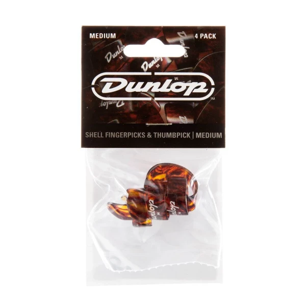 Когти для пальцев Dunlop 9010TP Plastic Fingerpick 4Pack, 3 шт. + 1 шт. на большой палец, средние