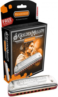 Губная гармошка диатоническая HOHNER Golden Melody 542/20 B (M542126X) с уроками