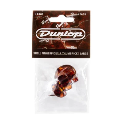 Когти для пальцев Dunlop 9020TP Plastic Fingerpick 4Pack, жесткие, 3 шт. + 1 шт. на большой палец