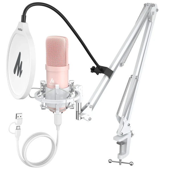 USB-микрофон Maono AU-A04E (pink) кардиоидный