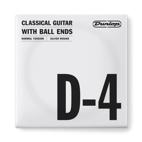 Струна D для классической гитары Dunlop DCV04DNB Nylon Silver Wound Ball Ends, нейлон, посеребрённая медь