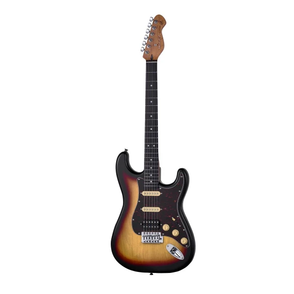 Электрогитара с чехлом, форма стратокастер, HSS, цвет санберст Mooer MSC10 Pro Sunburst