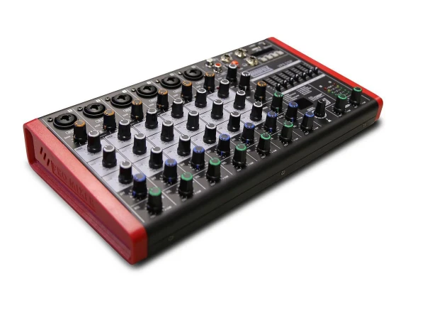 Компактный микшерный пульт Nordfolk NCM-8DSP, 6 микрофонных, 6 линейных, 2 стерео, DSP, MP3-плеер, Bluetooth