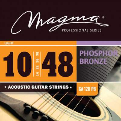 Комплект струн для акустической гитары 10-48 Magma Strings GA120PB
