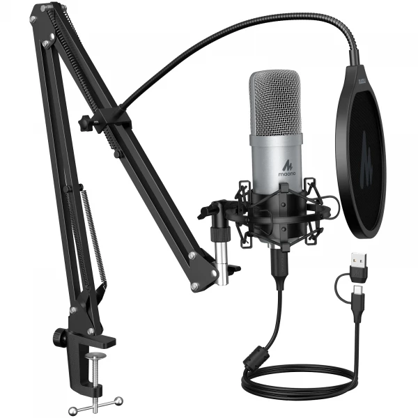 USB-микрофон Maono AU-A04E (silver) кардиоидный