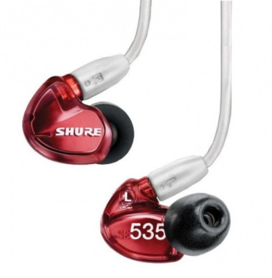 SHURE SE535LTD+BT1-EFS беспроводные внутриканальные Bluetooth наушники с тремя арматурными драйверами, цвет красный.
