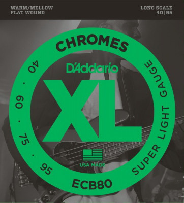 D'ADDARIO ECB80, Light 40-95-струны для 4-струнной бас-гитары
