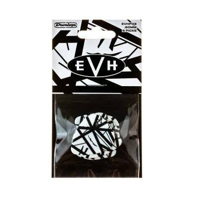 Медиаторы Dunlop EVHP03 EVH White With Black Stripes, толщина 0.6 мм, 6 шт.