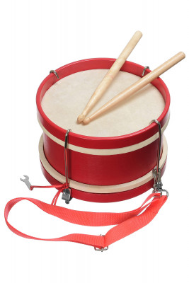 Барабан детский DEKKO TB-1 RD красный, ремень и палочки в комплекте