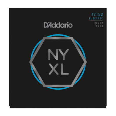 Струны для электрогитары D'ADDARIO NYXL1252W Light, 3-я струна в обмотке, 12-52
