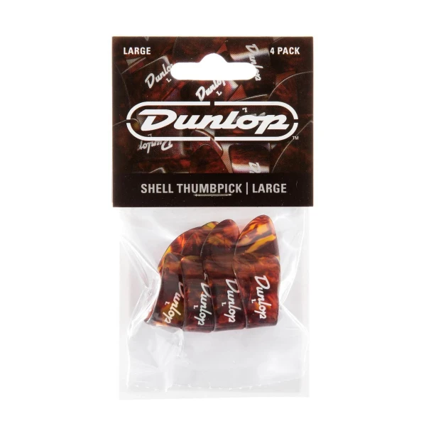 Когти на большой палец Dunlop 9023P Plastic Thumbpick Shell, жёсткие, пятнистые, 4 шт.