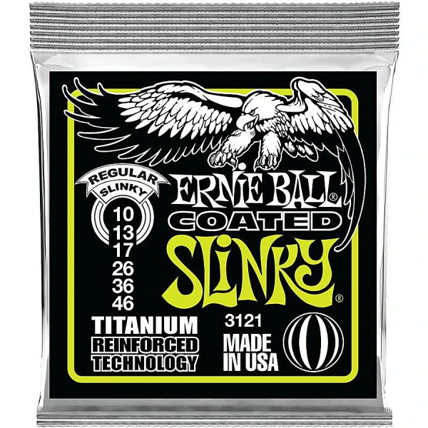 Струны для электрогитары Ernie Ball 3121 Coated Electric Titanium RPS Regular Slinky 10-46