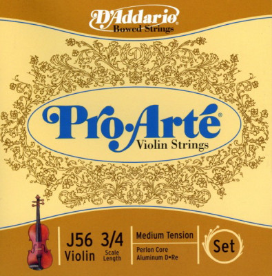 Струны для скрипки 3/4 D'Addario J56 3/4M Pro-Arte, 3/4 medium комплект