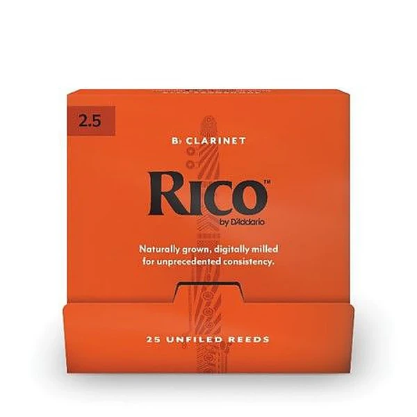 Трости для кларнета Bb Rico RCA0125-B25 (2 1/2), 25 шт. в пачке