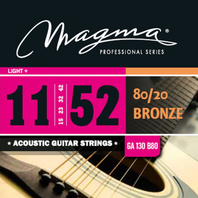 Комплект струн для акустической гитары 11-52 Magma Strings GA130B80