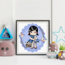 Картина по номерам 20х20 ДЕВОЧКА СО ЩЕНКАМИ (14 цветов)