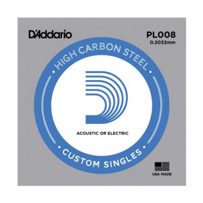 D'ADDARIO PL008 одиночная струна для акустической и электрогитары