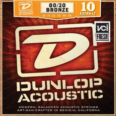 DUNLOP DAB 80/20 Bronze Extra Light 10-48 струны для вестерн-гитары