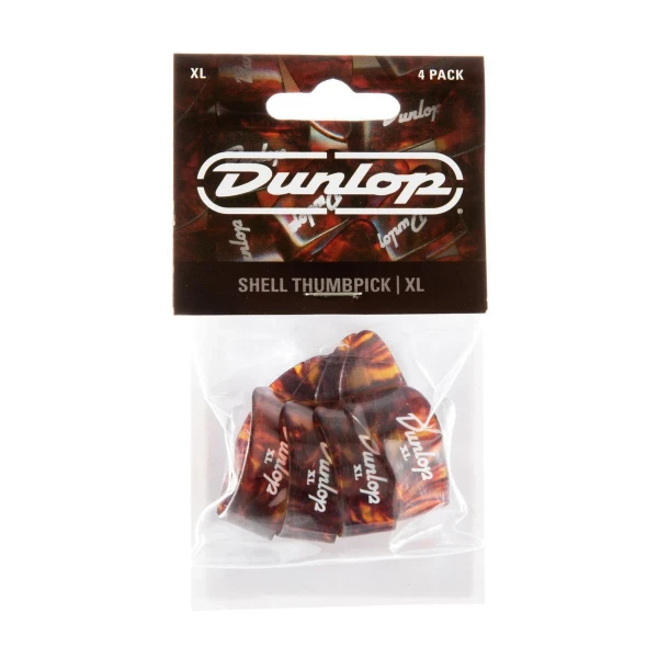 Когти на большой палец Dunlop 9024P Plastic Thumbpick Shell, очень жесткие, пятнистые, 4 шт.