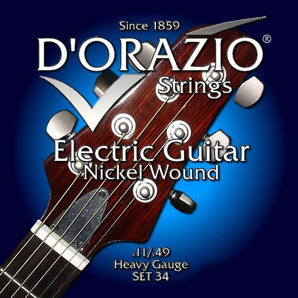 D'ORAZIO 34 струны для электрогитары (11-14-18p-28-38-49) Medium Heavy