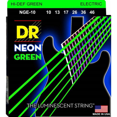 DR NGE-10 Hi-Def NEON струны для электрогитары среднего натяжения (10-46)