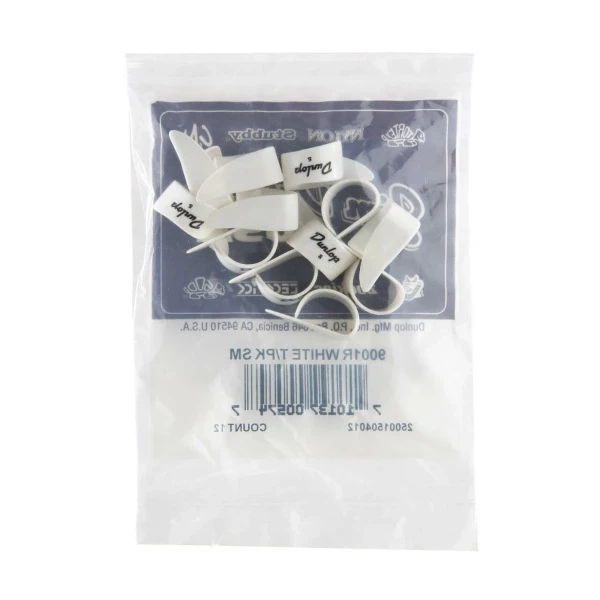 Когти на большой палец, пластиковые, тонкие, белые, 12 шт. Dunlop 9001R Plastic Thumbpick White 12Pack