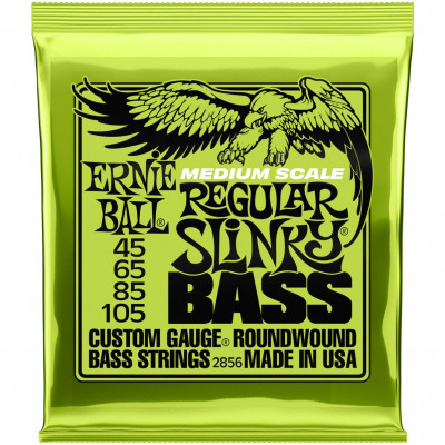 Струны для бас-гитары ERNIE BALL 2856 Regular Slinky Short Scale 45-105