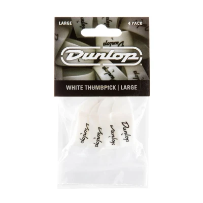 Когти на большой палец, пластиковые, белые, жесткие, 4 шт. Dunlop 9003P Plastic Thumbpick White 4Pack