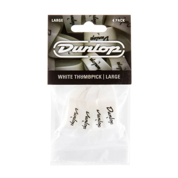 Когти на большой палец, пластиковые, белые, жесткие, 4 шт. Dunlop 9003P Plastic Thumbpick White 4Pack
